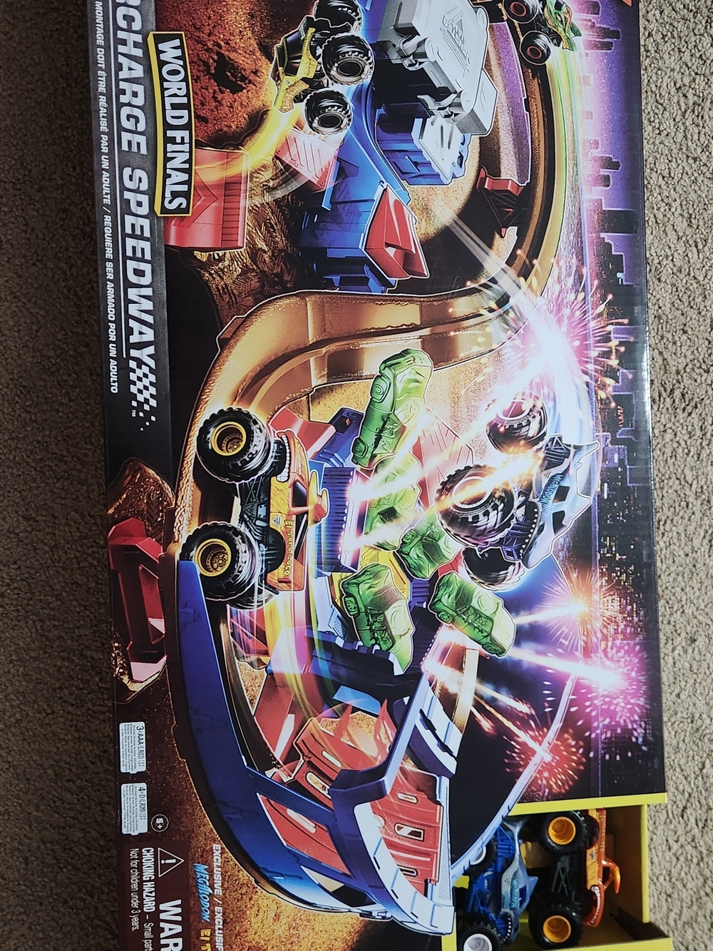 Monster Jam Supercharge Speedway World Finals 1:64 Playset w/ Exclusive Trucks